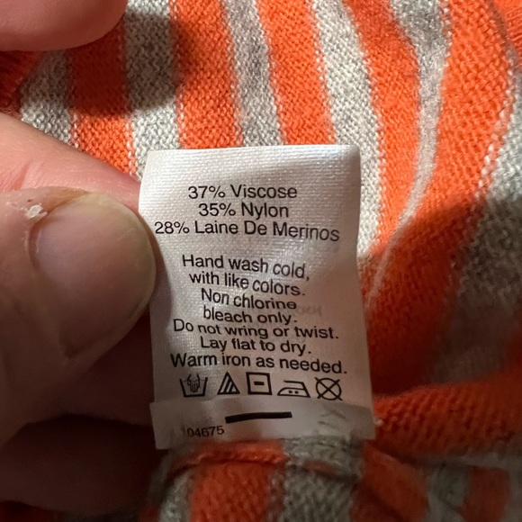 JCrew Women’s Sweater Orange / Gray Size Small - Picture 7 of 7